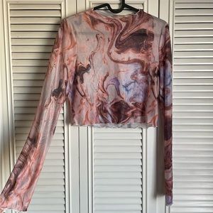 SHEIN Long Sleeve Mesh Top